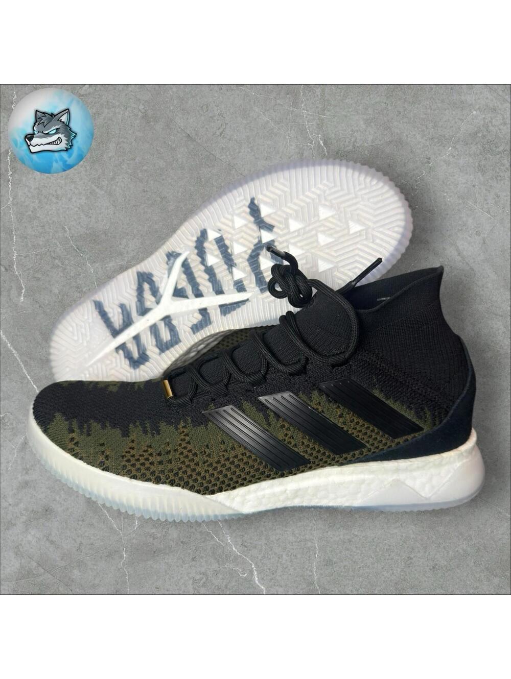 Men's Adidas Paul Pogba Predator Shoes Black Green Indoor Soccer BB7416 Size 8